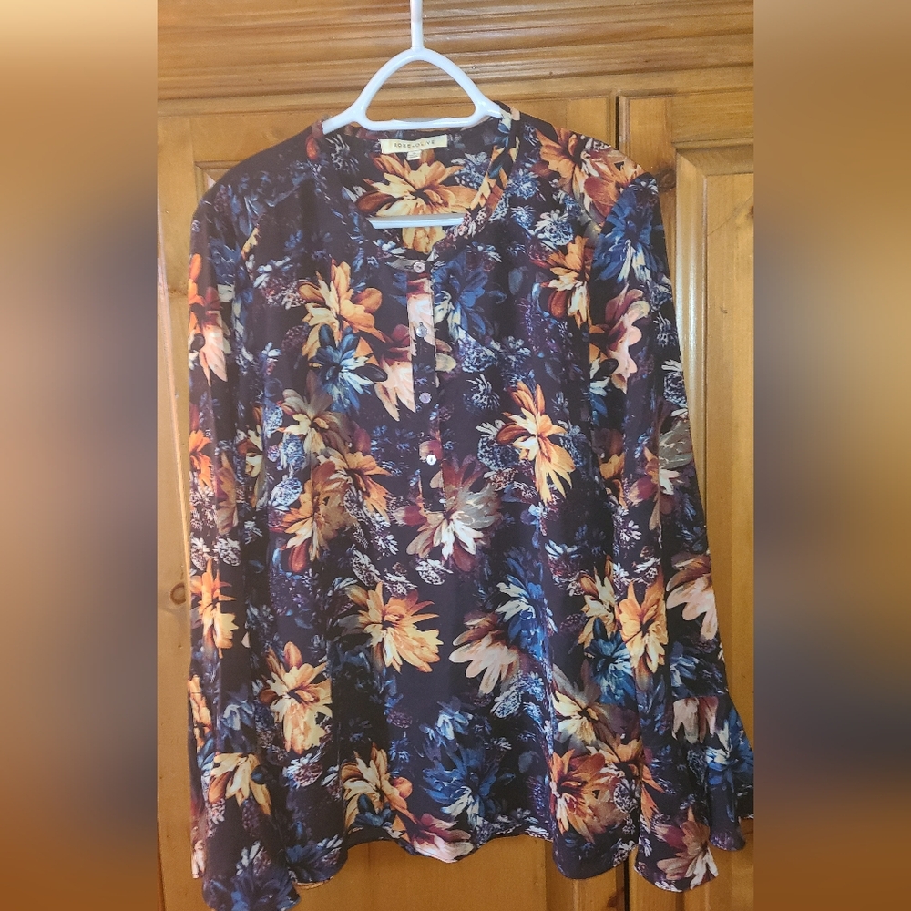 Rose & Olive Multicolor Floral Blouse